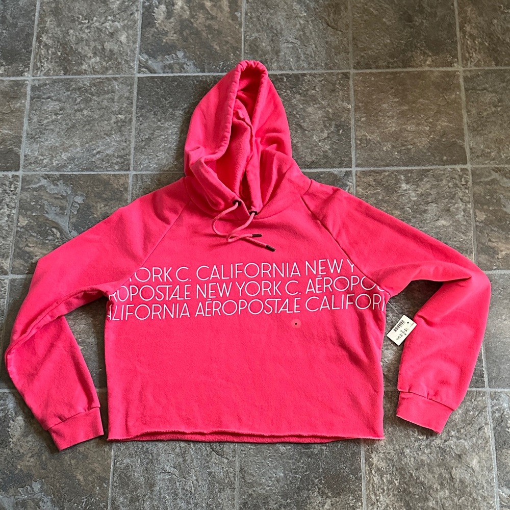 Aeropostale Hot Pink Hooded Pullover Sweatshirt